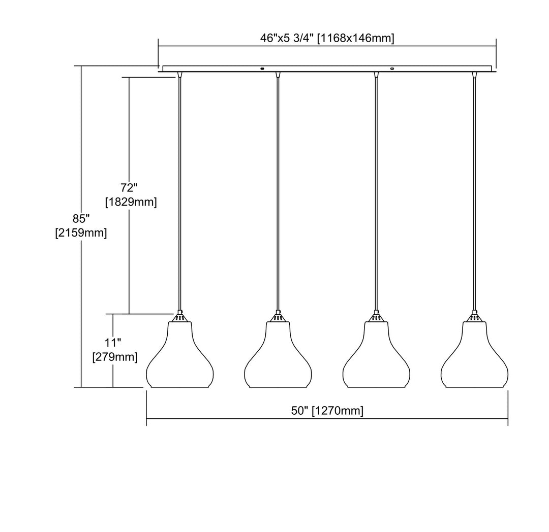 Elk Belmont 25100/4LP Pendant Light - Satin Nickel