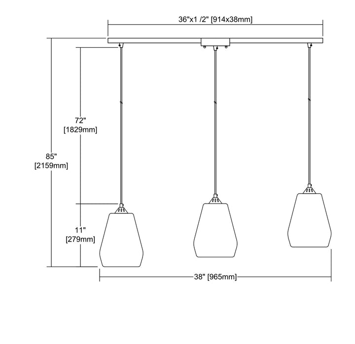 Elk Tulare 25101/3L Pendant Light - Satin Nickel