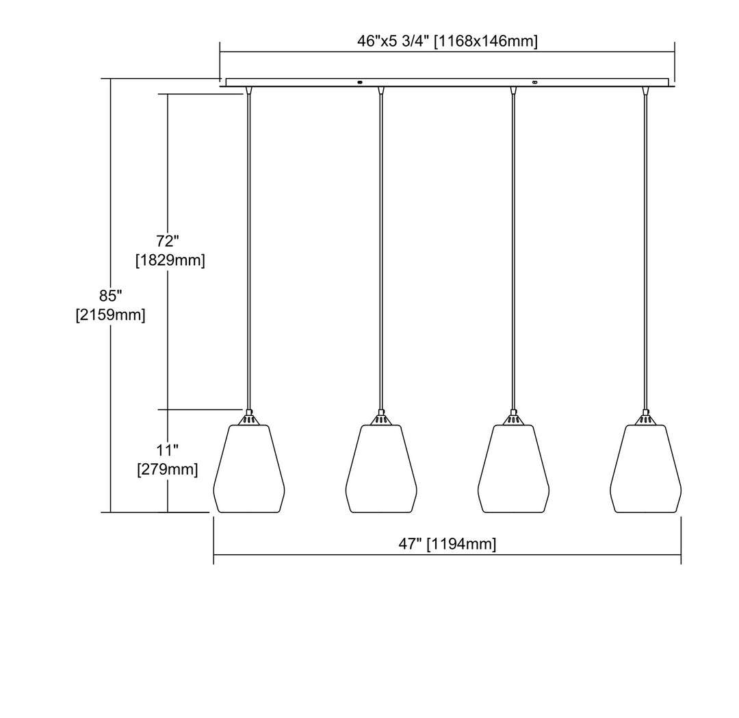 Elk Tulare 25101/4LP Pendant Light - Satin Nickel