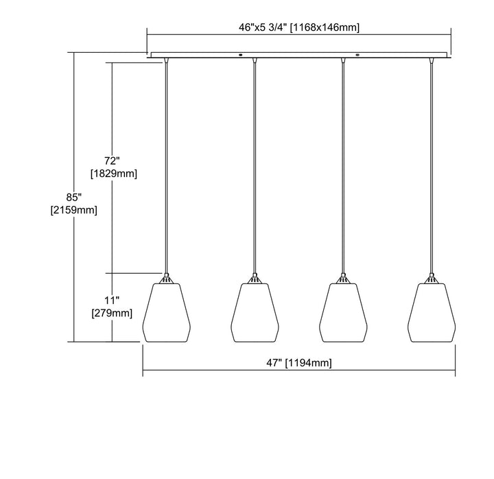 Elk Tulare 25101/4LP Pendant Light - Satin Nickel