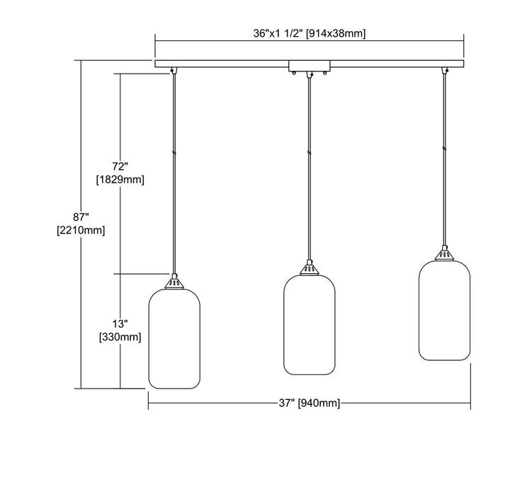 Elk Sutter Creek 25102/3L Pendant Light - Oil Rubbed Bronze