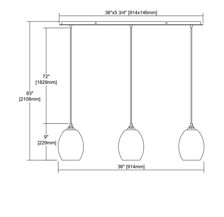 Elk Whisp 25122/3LP Pendant Light - Oil Rubbed Bronze