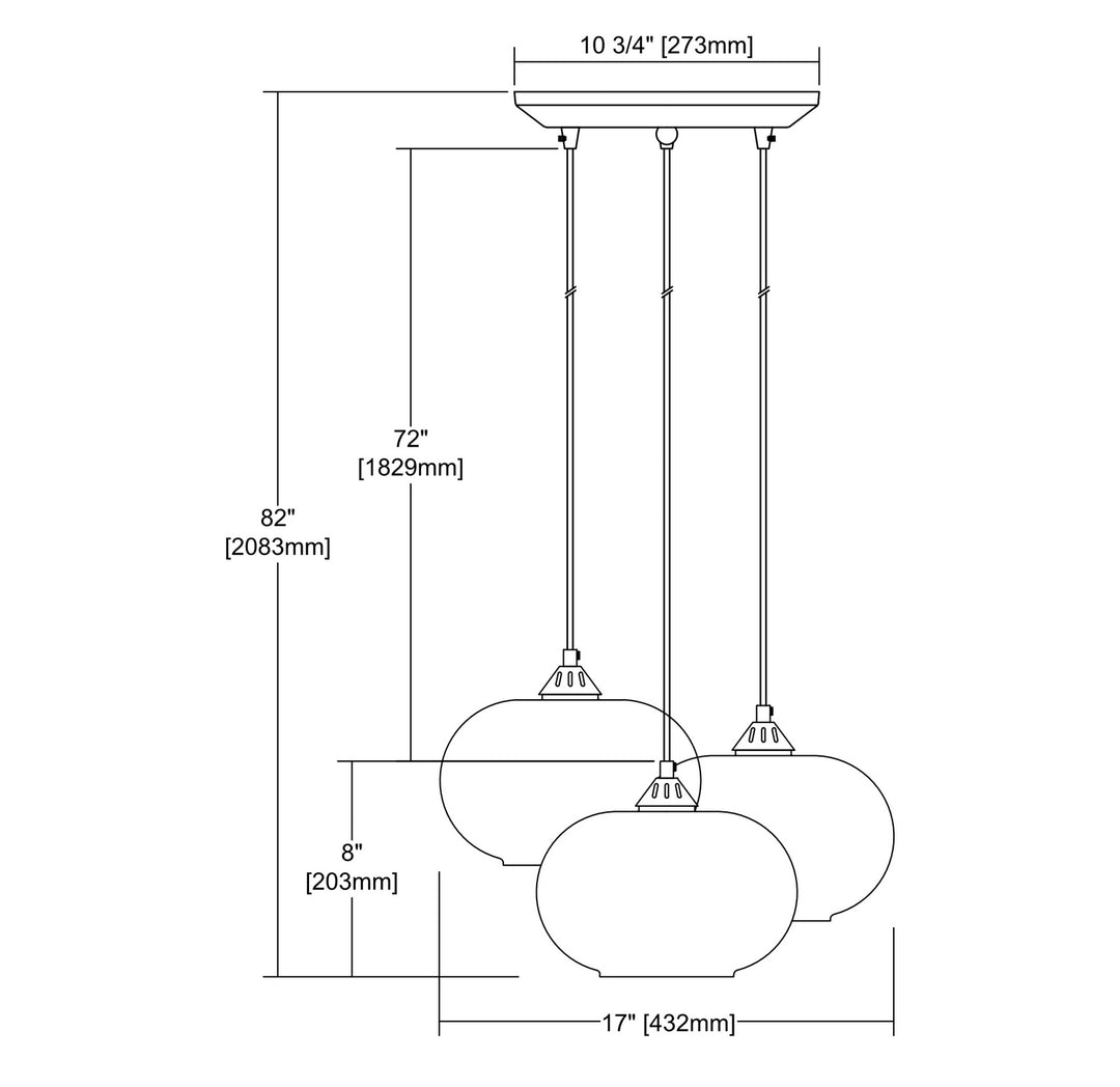 Elk Volace 25124/3 Pendant Light - Oil Rubbed Bronze