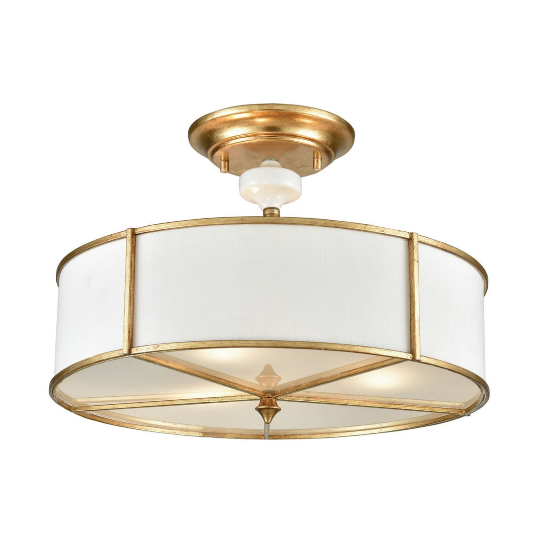 Elk Ceramique 33052/3 Ceiling Light - Antique Gold Leaf