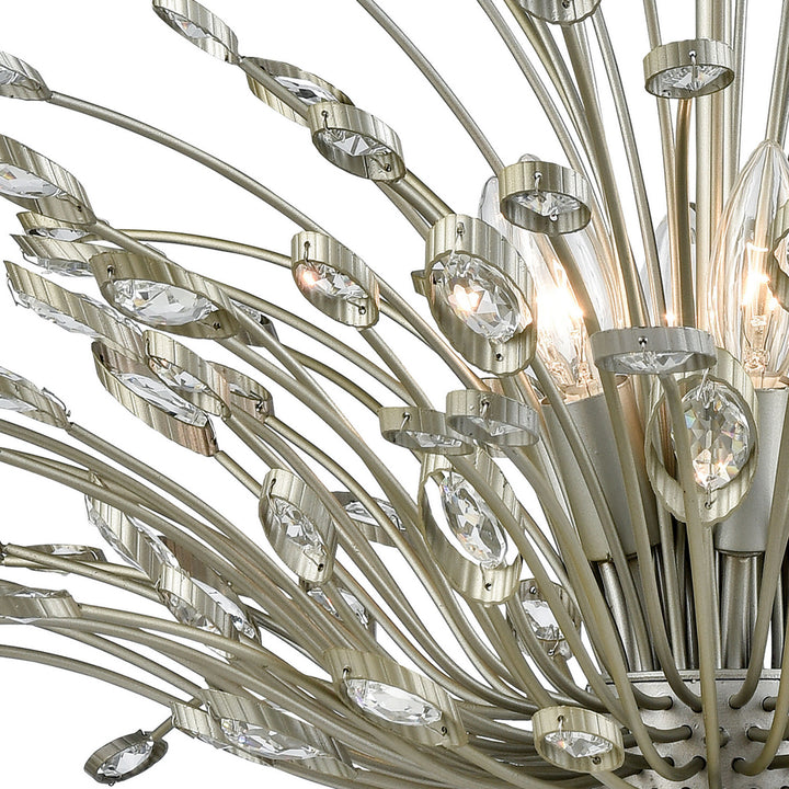 Elk Mullica 33184/6 Chandelier Light - Aged Silver