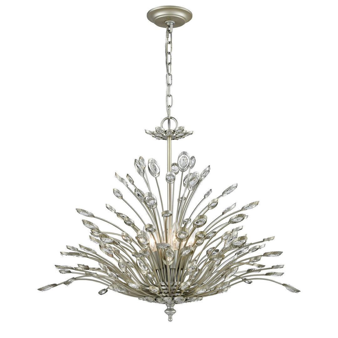 Elk Mullica 33184/6 Chandelier Light - Aged Silver