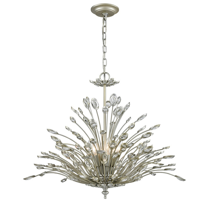 Elk Mullica 33184/6 Chandelier Light - Aged Silver