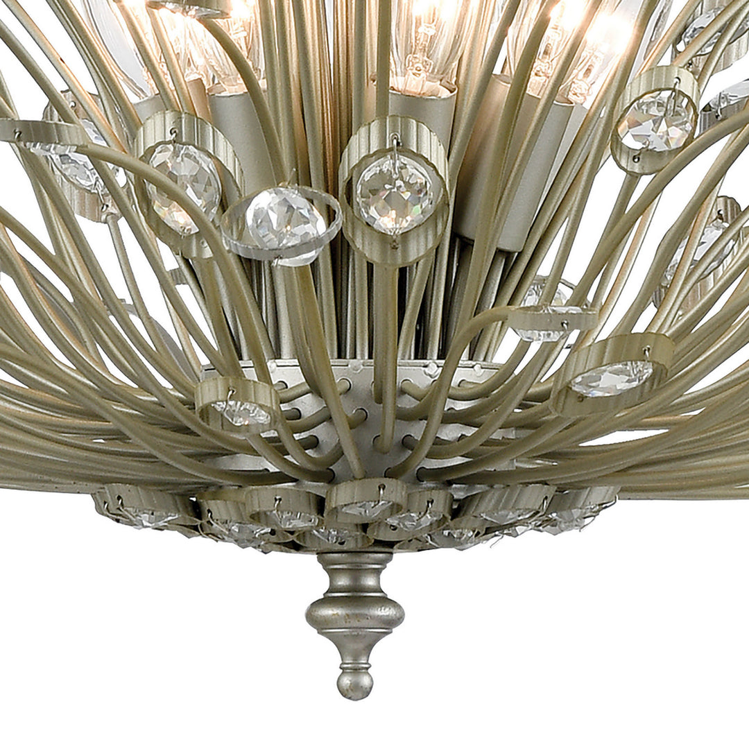 Elk Mullica 33185/8 Chandelier Light - Aged Silver