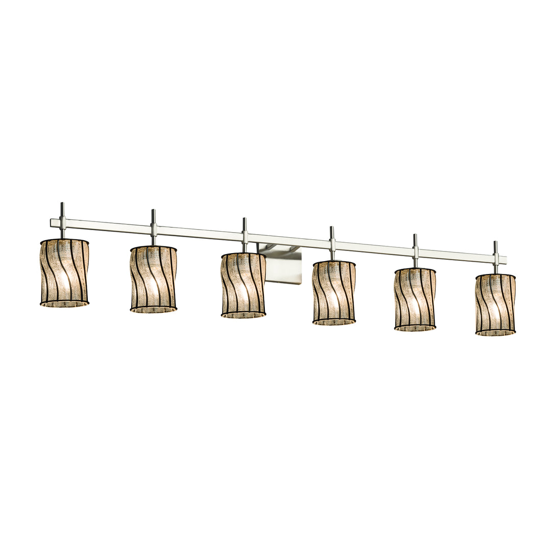 Justice Designs Wire Glass WGL-8416-10-SWCB-NCKL Bath Vanity Light 49 in. wide - Brushed Nickel