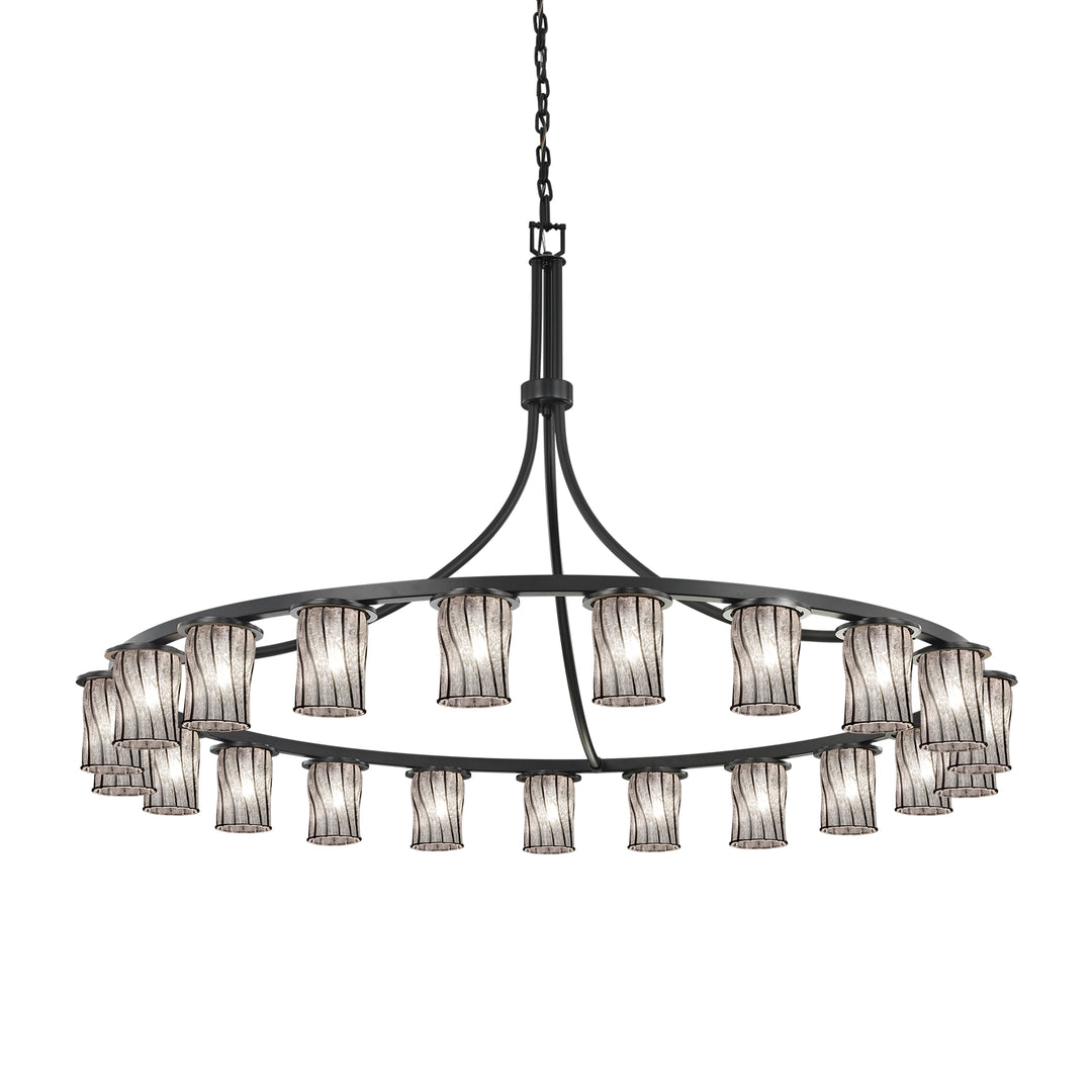 Justice Designs Wire Glass WGL-8736-10-SWCB-MBLK Chandelier Light - Matte Black