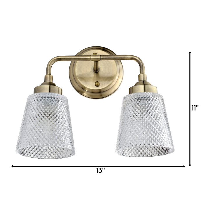 Varaluz Westport 312B02AB Bath Vanity Light 13 in. wide - Antique Brass