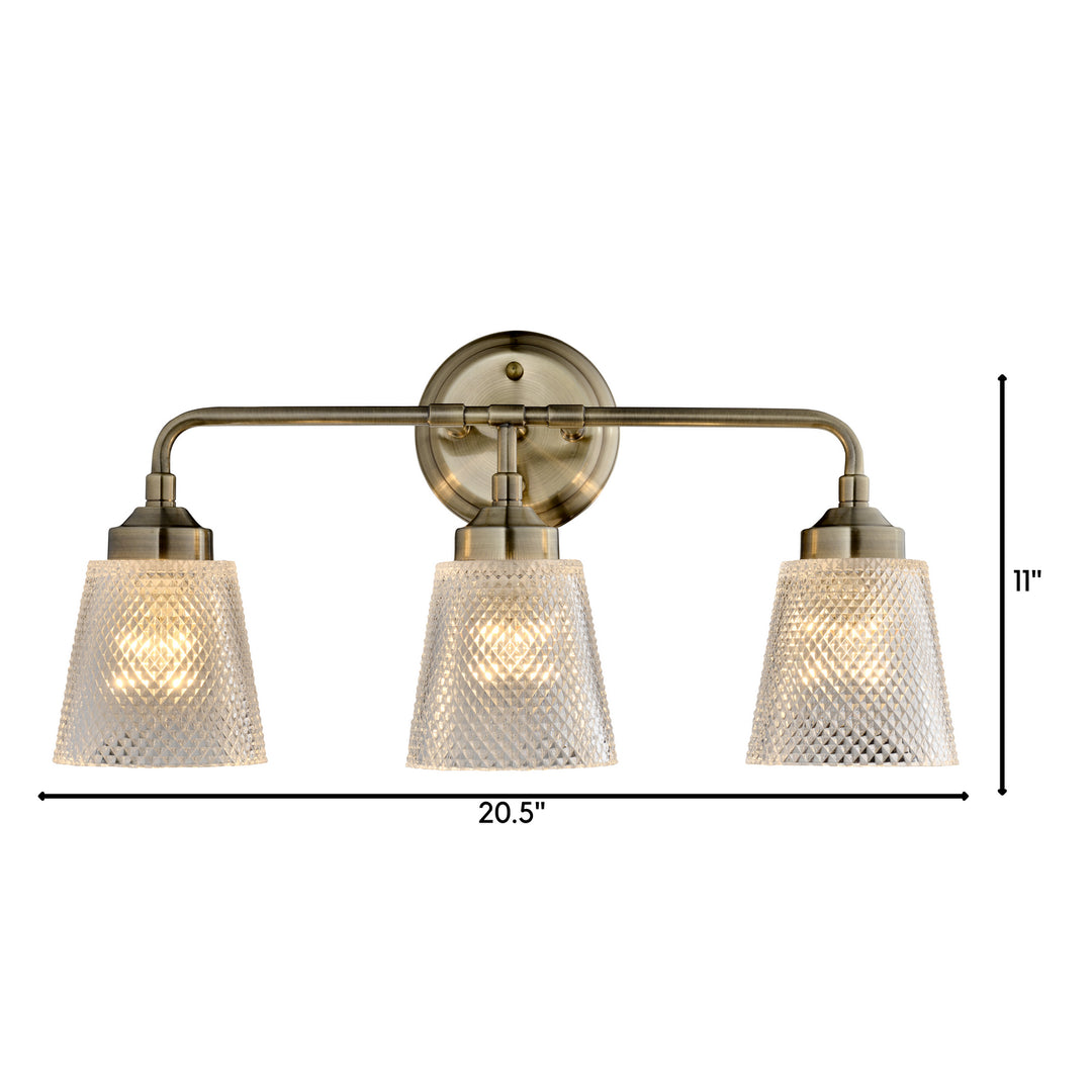 Varaluz Westport 312B03AB Bath Vanity Light 22 in. wide - Antique Brass