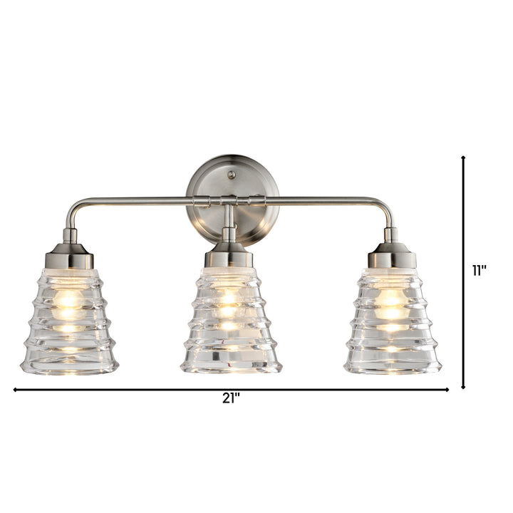 Varaluz Amherst 313B03BN Bath Vanity Light 22 in. wide - Brushed Nickel