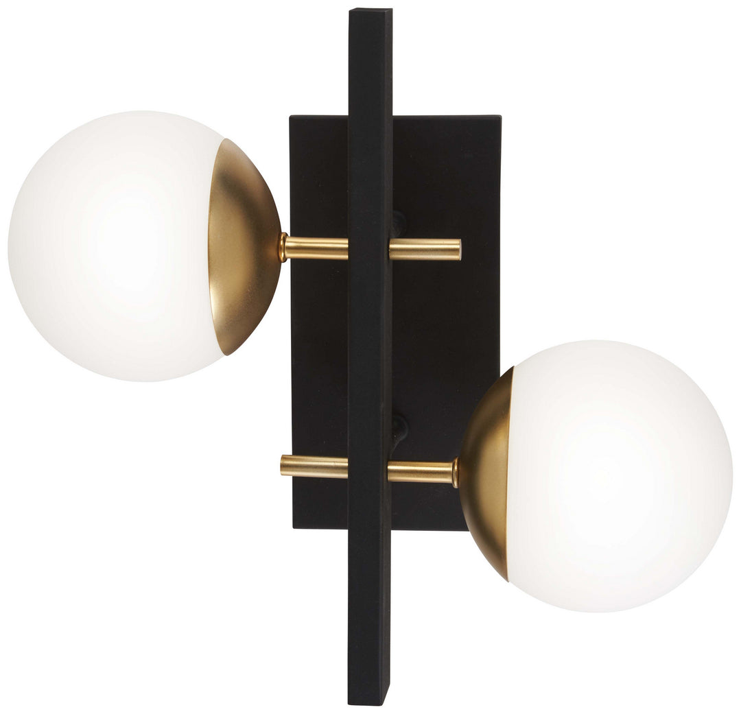 George Kovacs Alluria P1351-618 Bath Vanity Light 16 in. wide - Weathered Black W/Autumn Gold