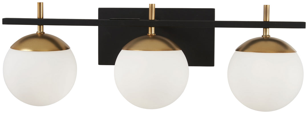 George Kovacs Alluria P1353-618 Bath Vanity Light 24 in. wide - Weathered Black W/Autumn Gold