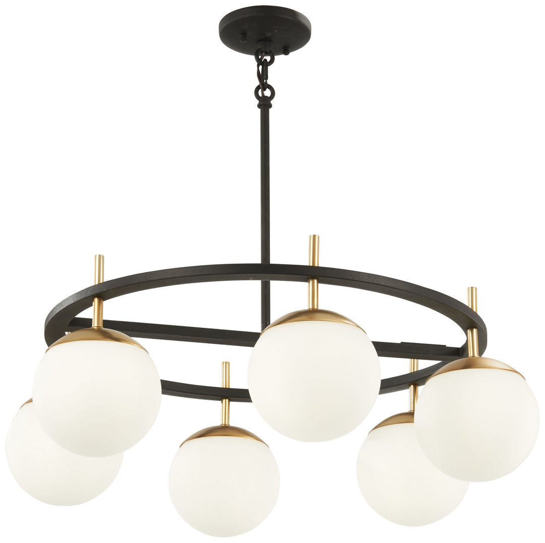 George Kovacs Alluria P1356-618 Chandelier Light - Weathered Black W/Autumn Gold