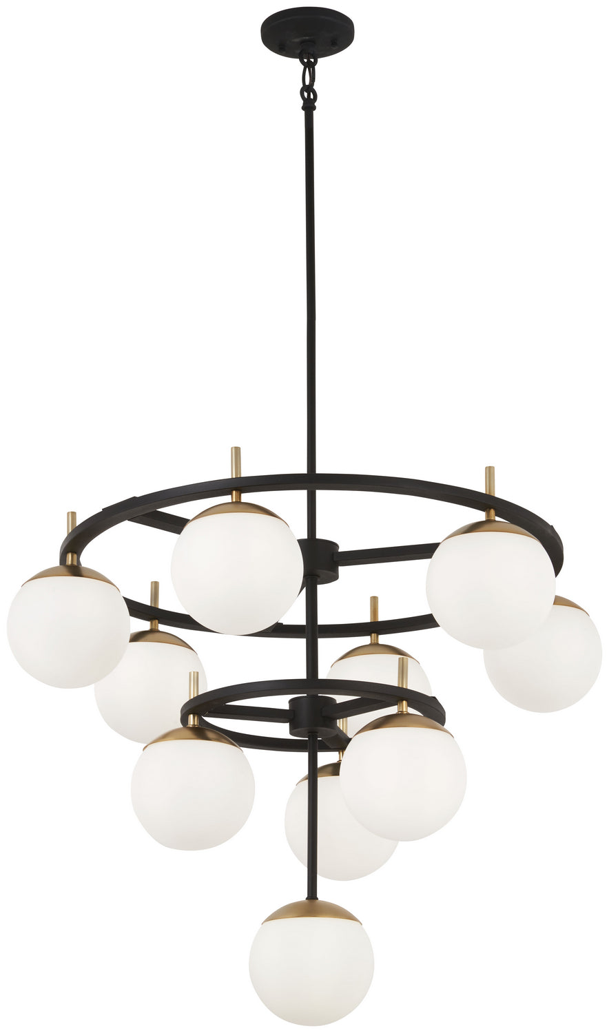 George Kovacs Alluria P1358-618 Chandelier Light - Weathered Black W/Autumn Gold