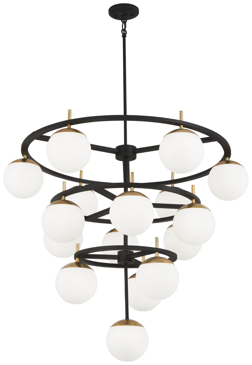 George Kovacs Alluria P1359-618 Chandelier Light - Weathered Black W/Autumn Gold