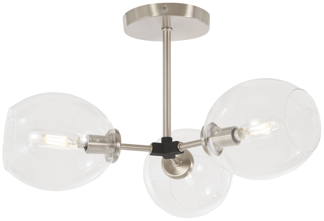 George Kovacs Nexpo P1363-619 Ceiling Light - Brushed Nickel W/Black Accents