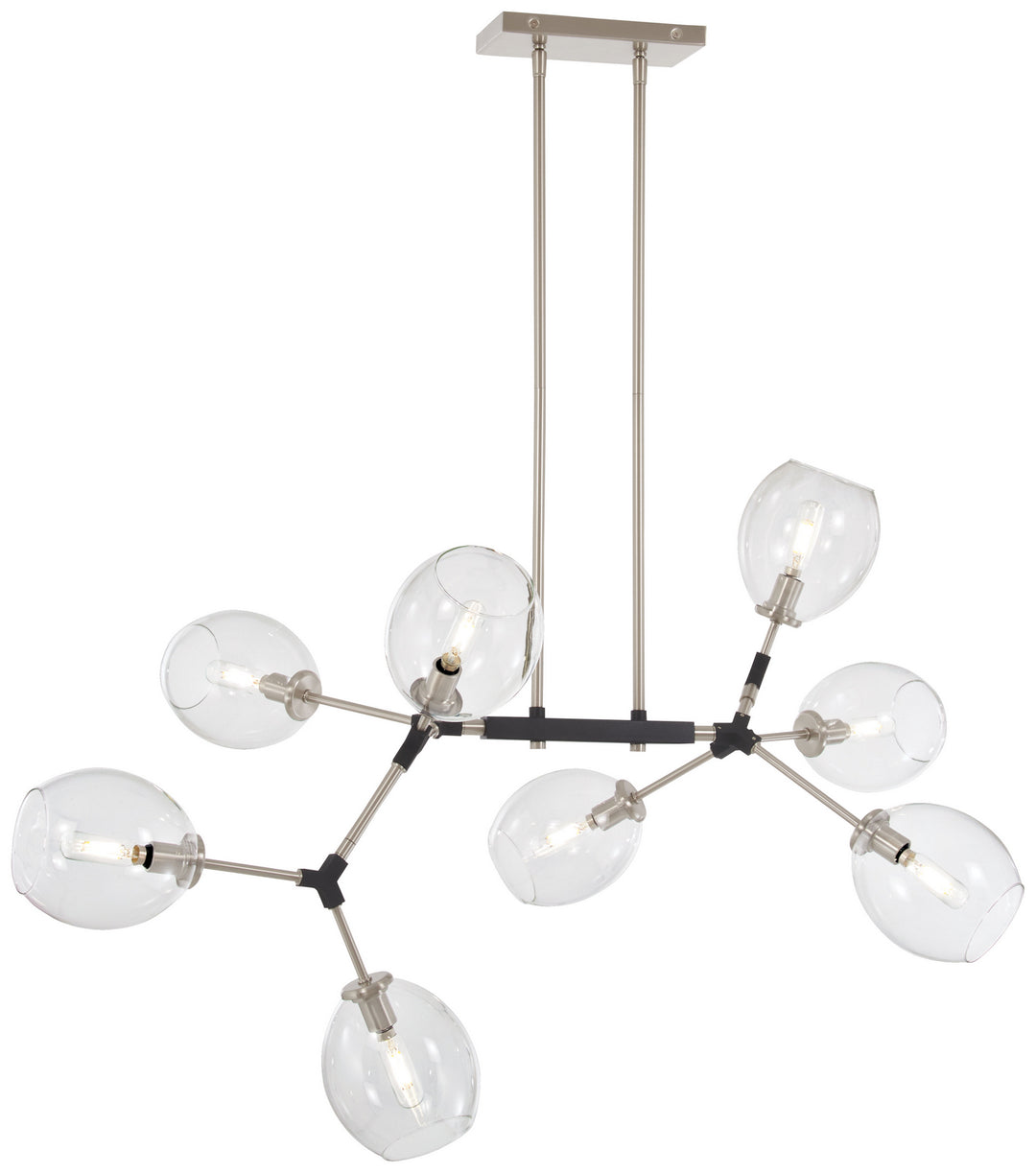 George Kovacs Nexpo P1368-619 Pendant Light - Brushed Nickel W/Black Accents