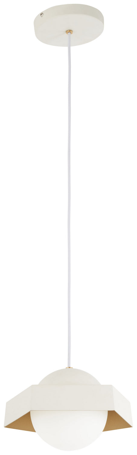 George Kovacs Five-O P1390-044G-L Pendant Light - Textured White W/Gold Leaf