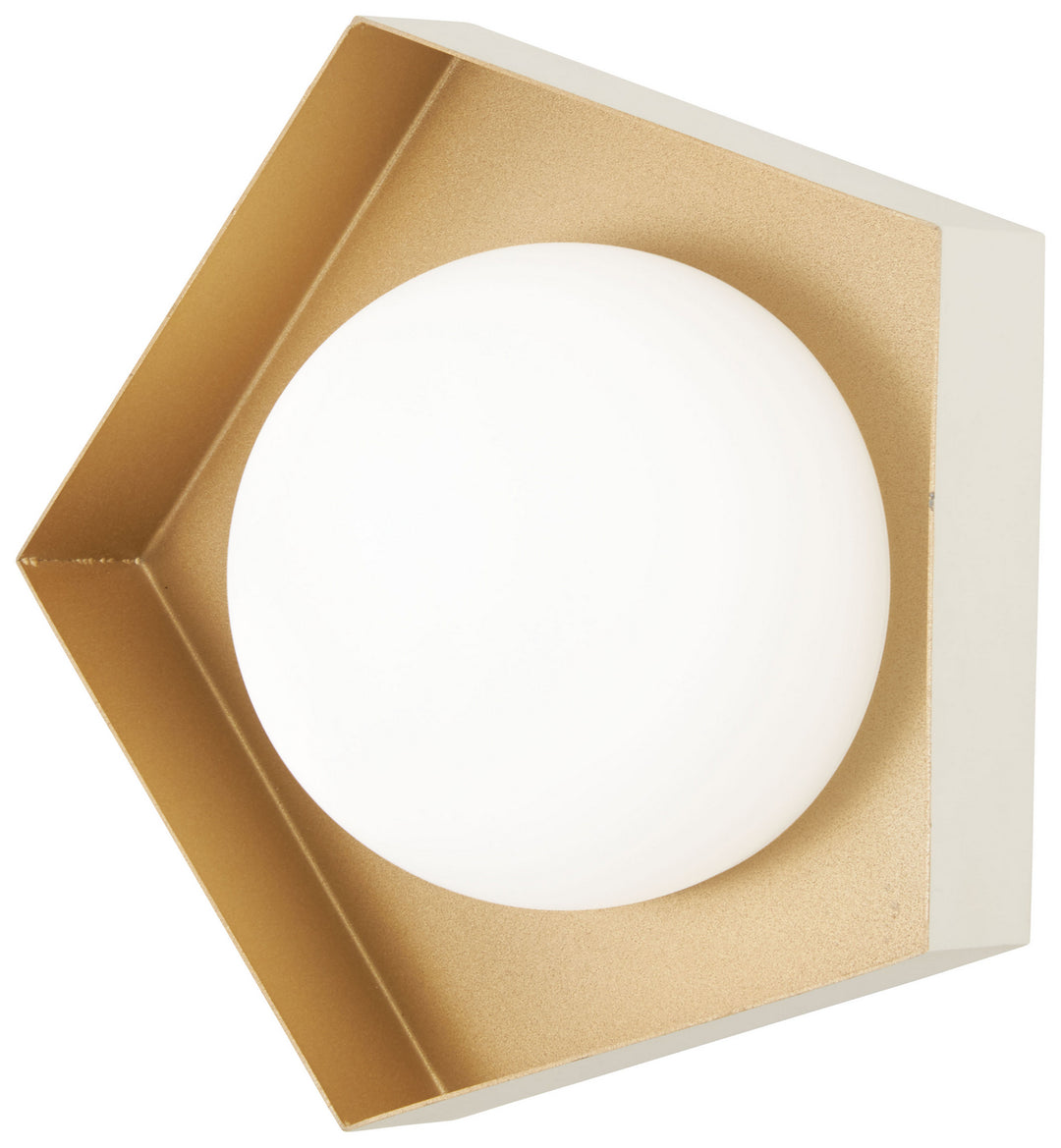 George Kovacs Five-O P1391-044G-L Wall Light - Textured White W/Gold Leaf