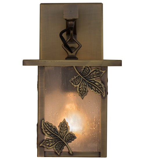 Meyda Tiffany Lighting 88377 Hyde Park One Light Wall Sconce Outdoor Brass - Antique