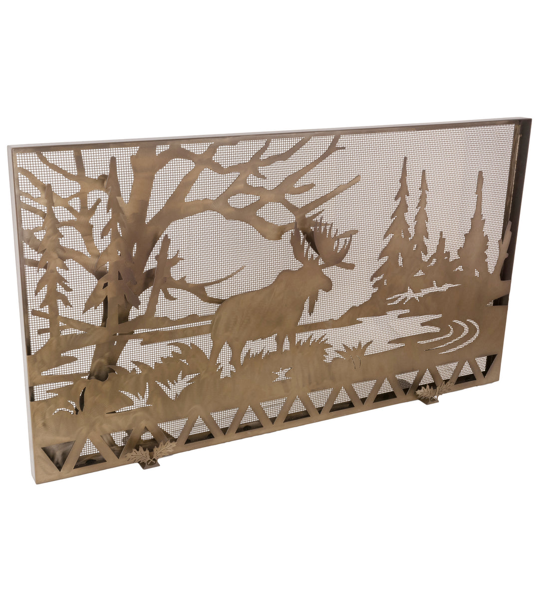 Meyda Tiffany Lighting 160770 Moose Creek Fireplace Screen Home Decor Copper/Antique/Verde