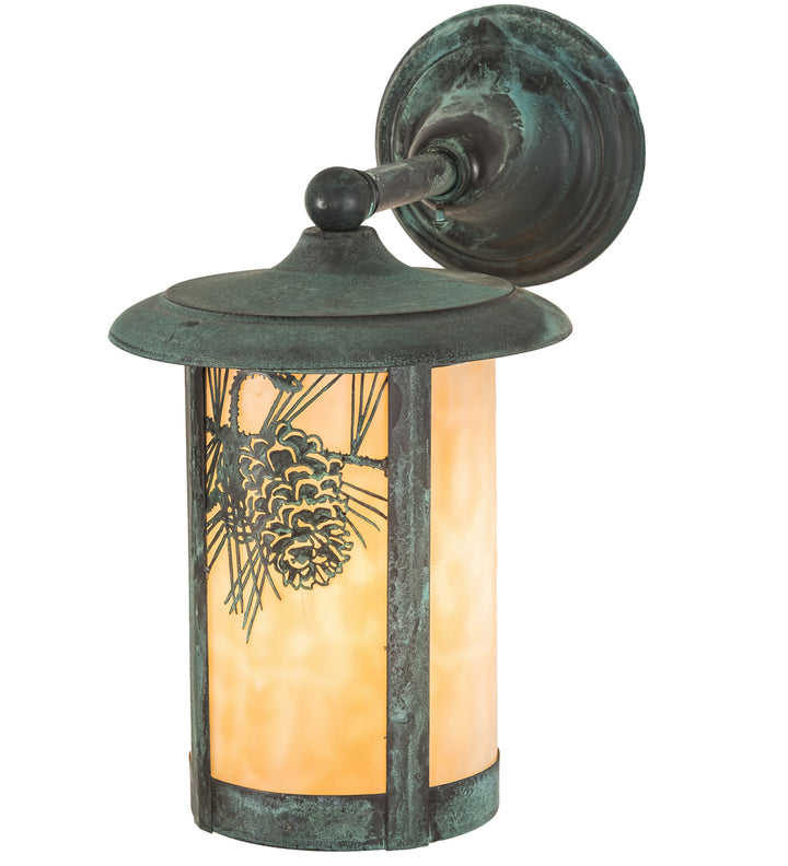 Meyda Tiffany Lighting 48726 Fulton One Light Wall Sconce Outdoor Verde