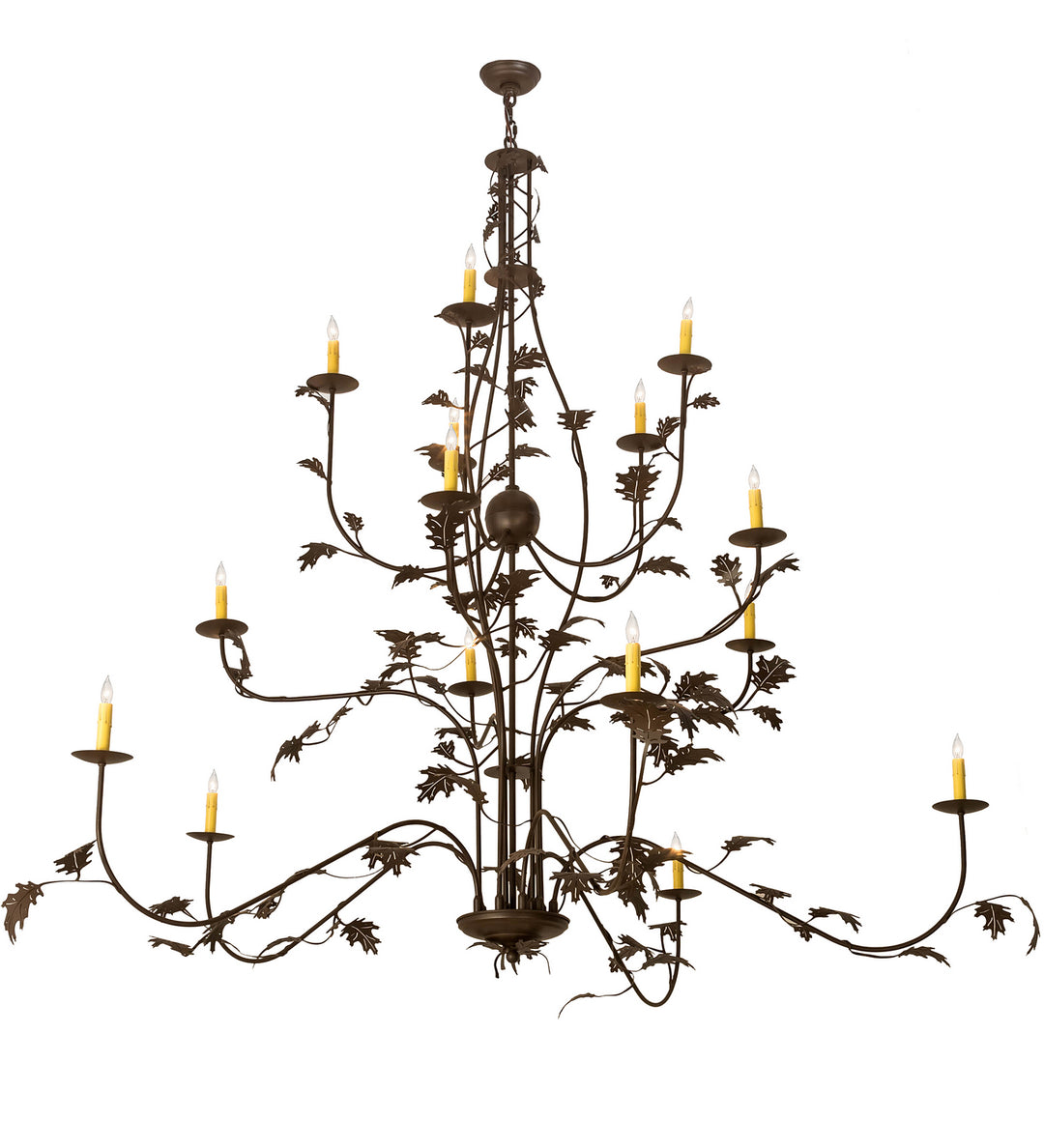 Meyda Tiffany Oak Leaf 198138 Chandelier Light - Cafe-Noir
