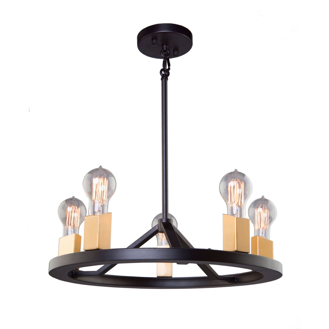 Artcraft Skyline AC11105 Chandelier Light - Dark Bronze & Satin Brass