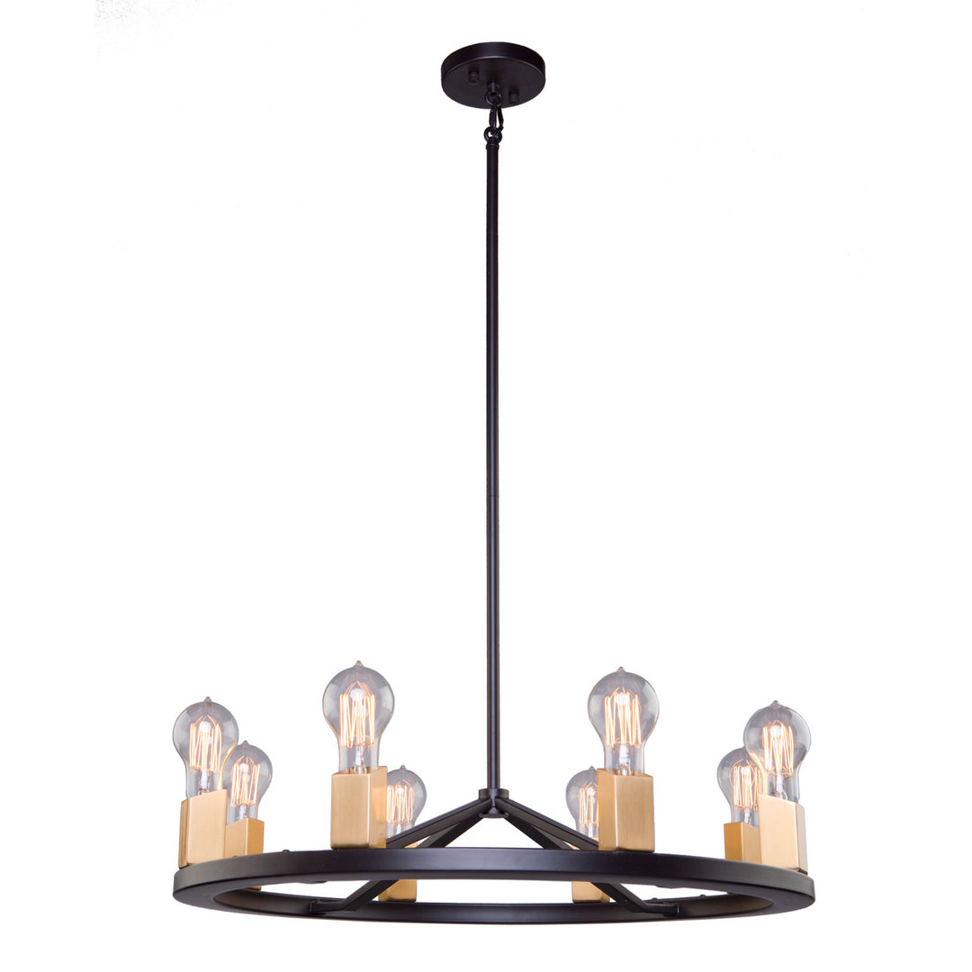 Artcraft Skyline AC11108 Chandelier Light - Dark Bronze & Satin Brass