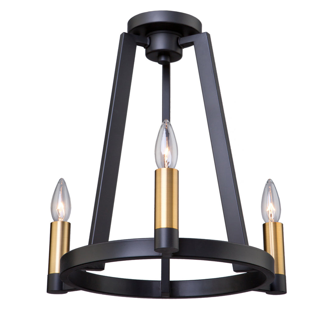 Artcraft Regent AC11123 Ceiling Light - Black & Satin Brass