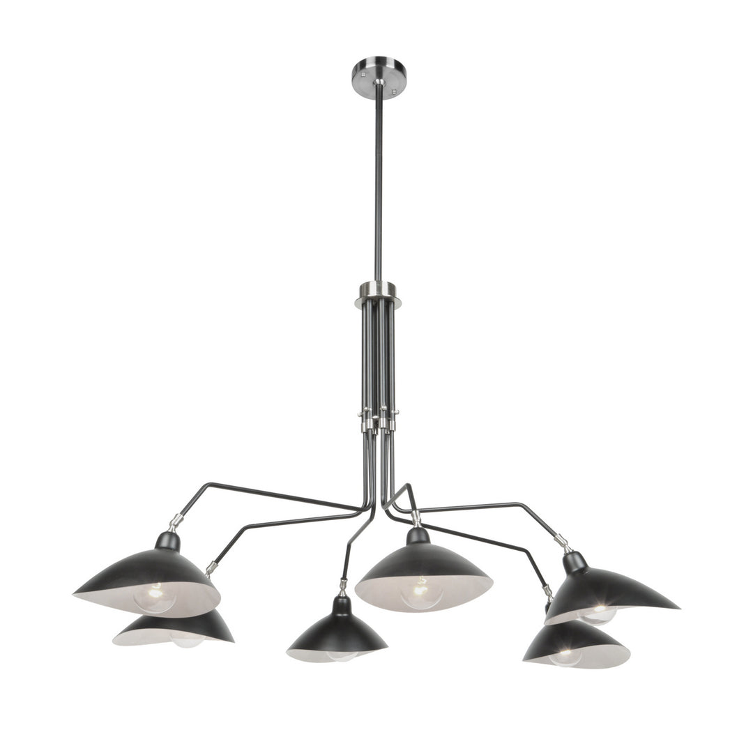 Artcraft Nero AC11216 Chandelier Light - Black/White Interior