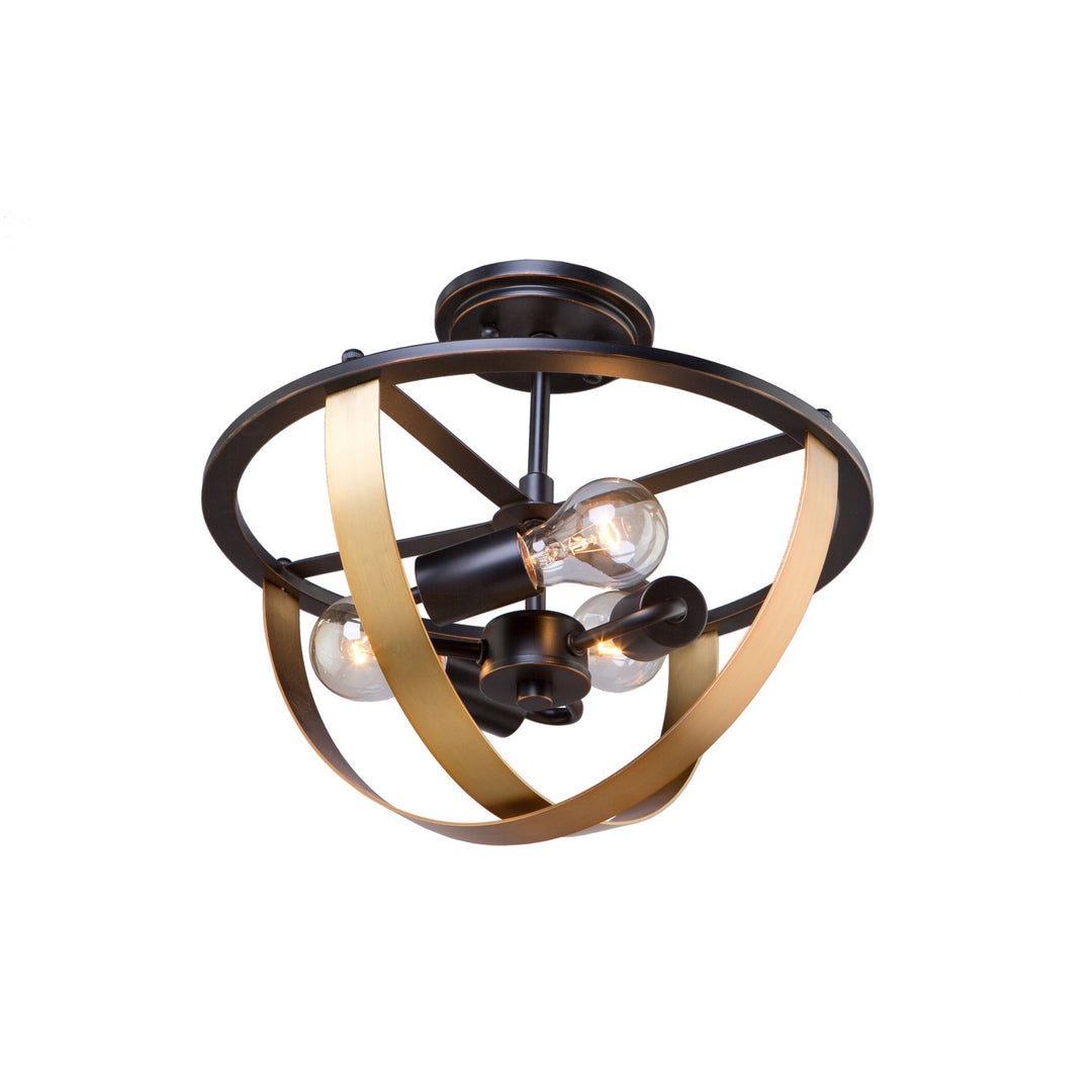 Artcraft Capri AC11233 Ceiling Light - Dark Bronze & Satin Brass