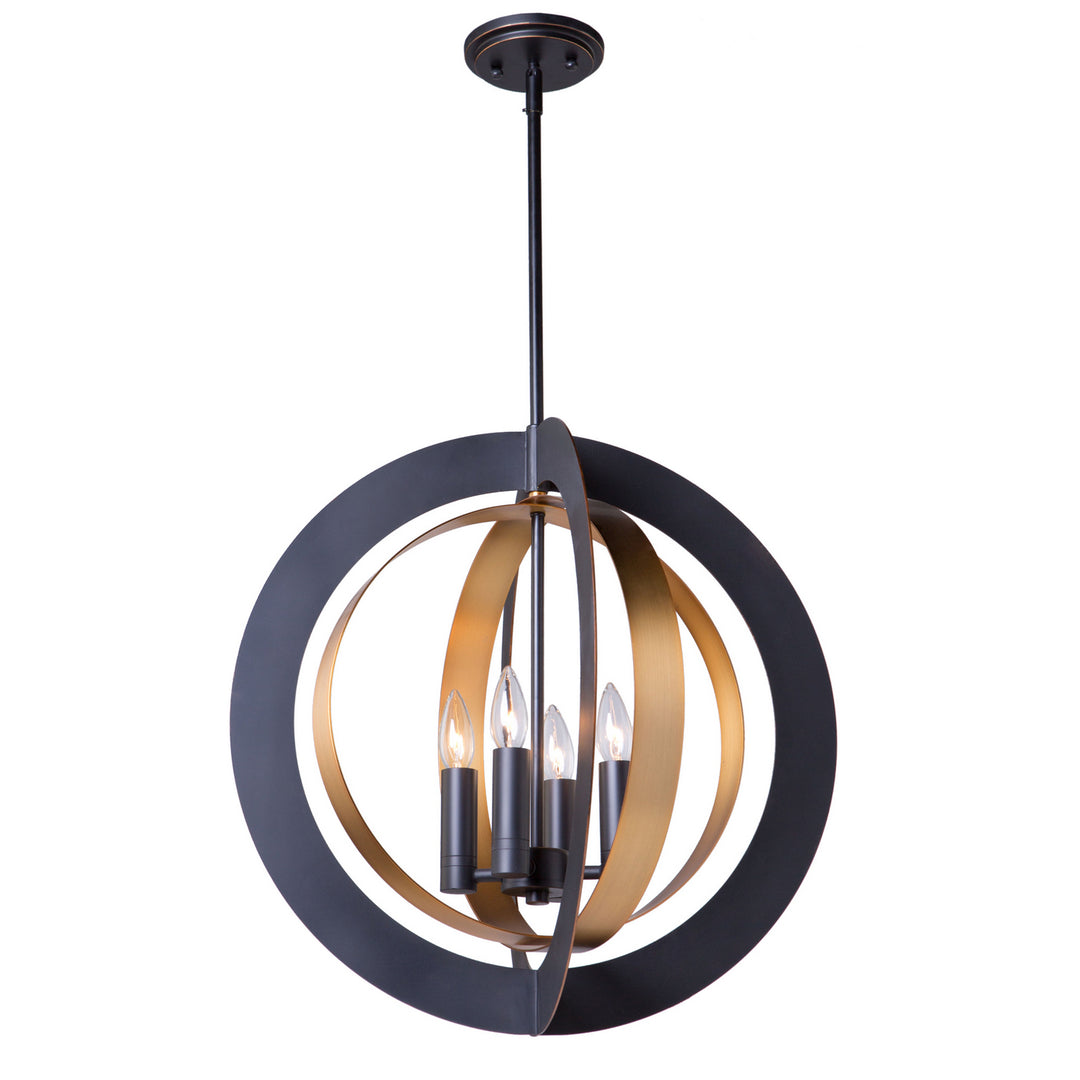 Artcraft Capri AC11234 Chandelier Light - Dark Bronze & Satin Brass