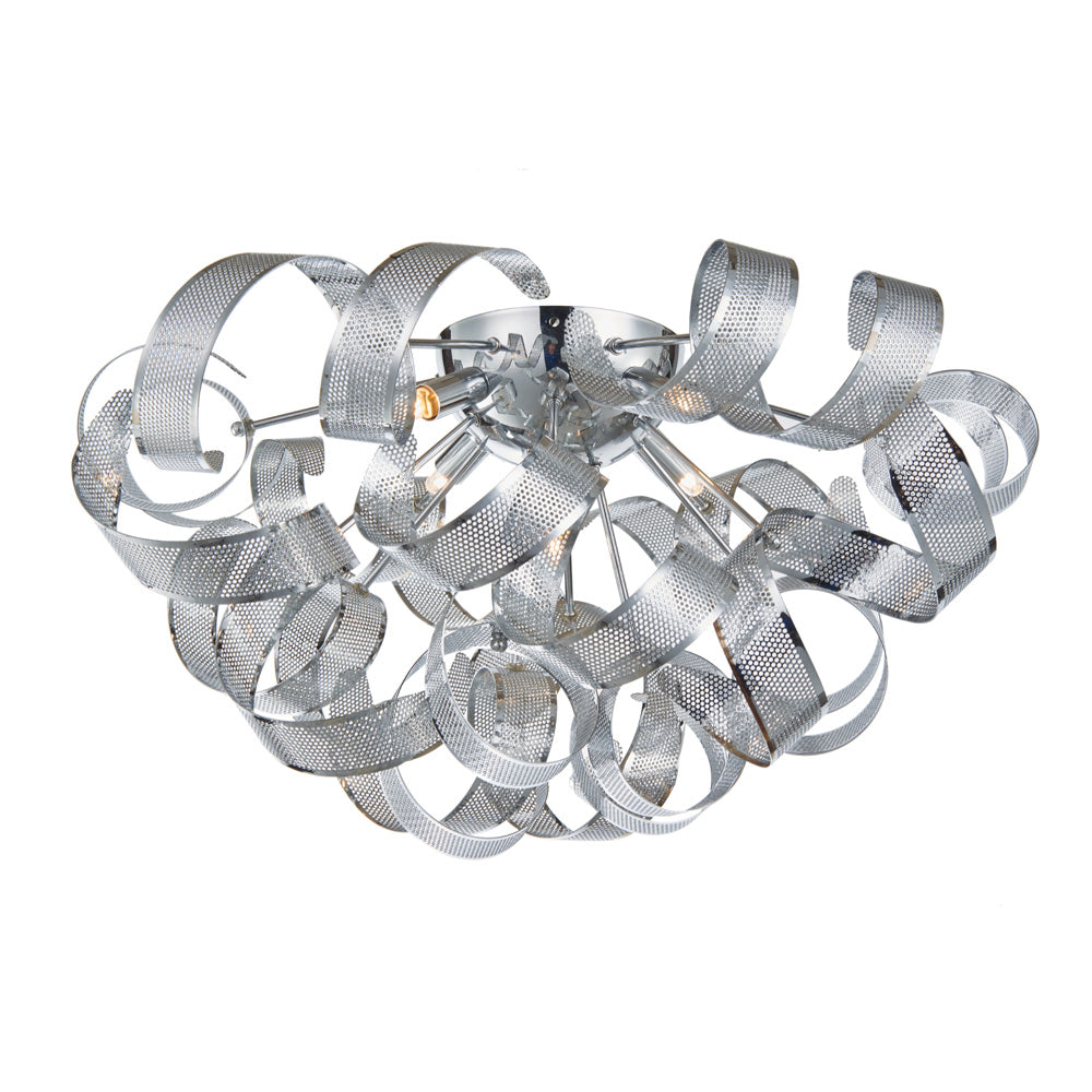 Artcraft Bel Air AC625CH Ceiling Light - Chrome Mesh Leaves