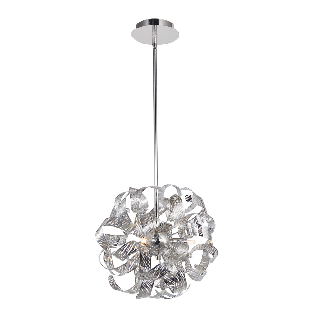 Artcraft Bel Air AC626CH Pendant Light - Chrome Mesh Leaves