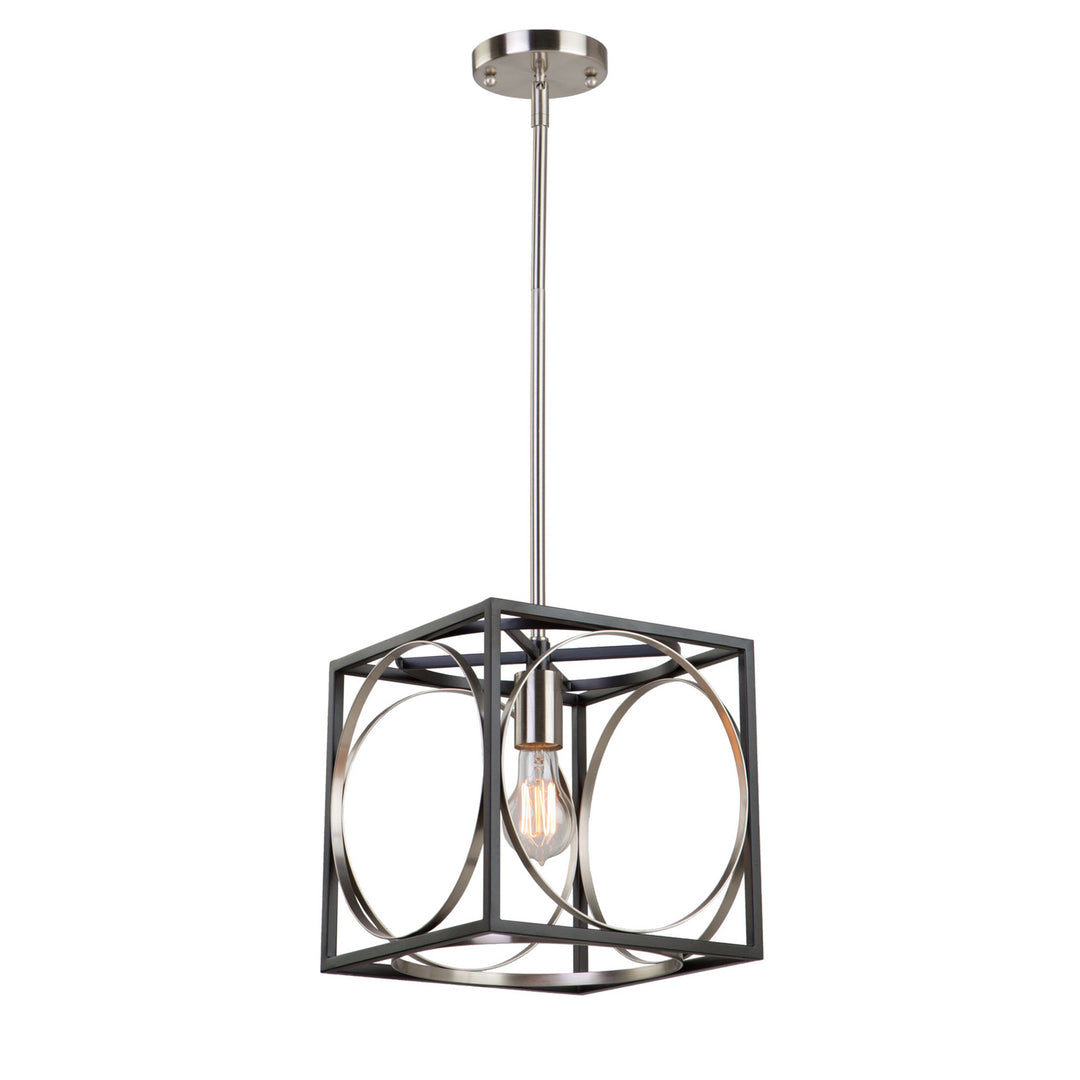 Artcraft Corona CL15090 Pendant Light - Black & Polished Nickel