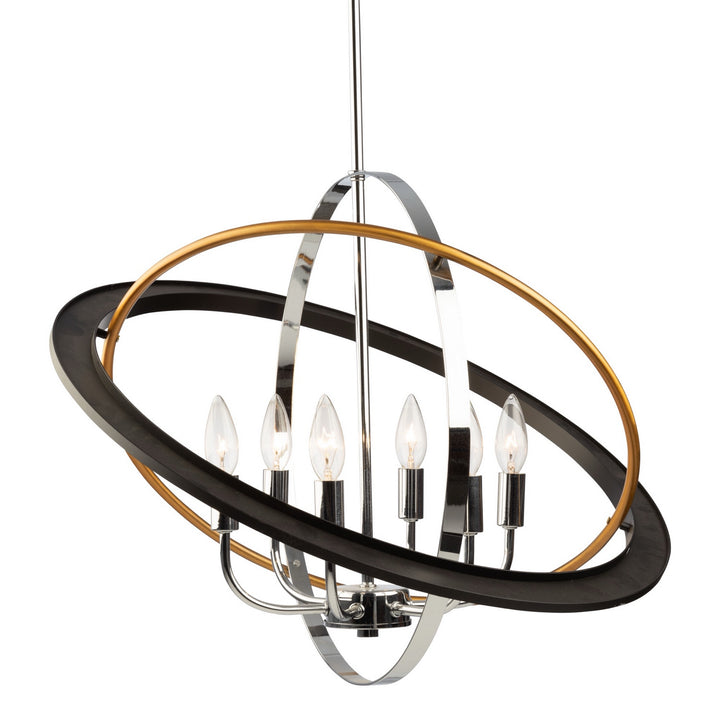 Artcraft Cosmic CL15116 Pendant Light - Dark Bronze,  Chrome,  Satin Brass