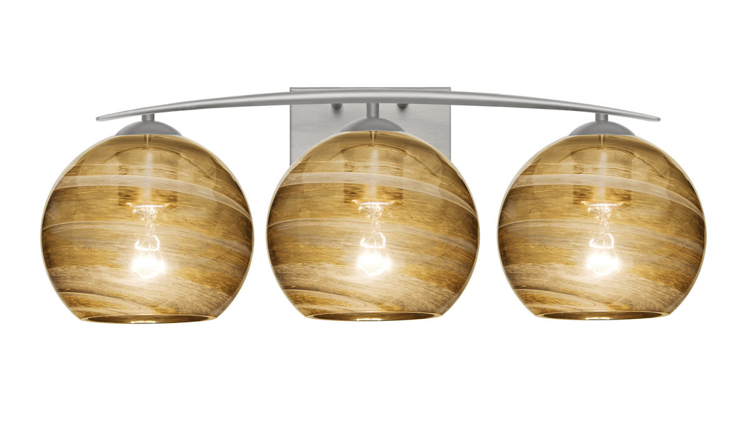 Besa Jilly 3WC-JILLYAM-SN Bath Vanity Light 26 in. wide - Satin Nickel