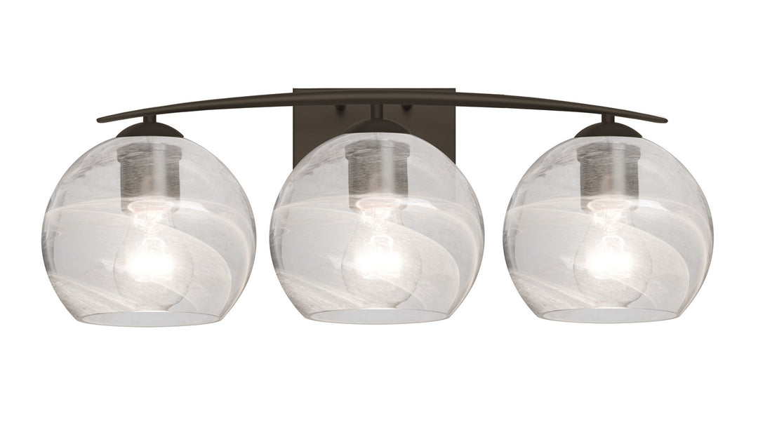 Besa Jilly 3WC-JILLYCL-BR Bath Vanity Light 26 in. wide - Bronze