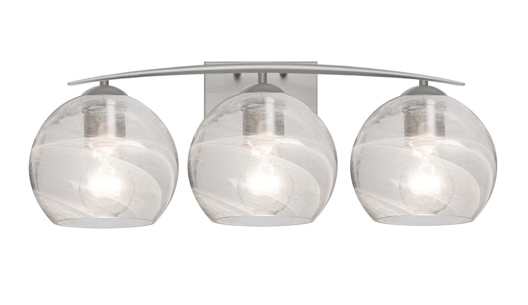 Besa Jilly 3WC-JILLYCL-SN Bath Vanity Light 26 in. wide - Satin Nickel