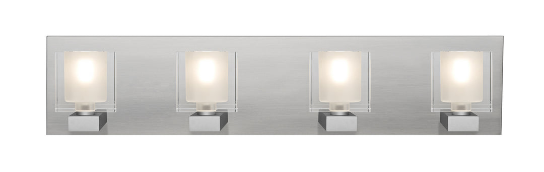 Besa Bolo 4WF-BOLOFR-LED-SN Bath Vanity Light 30 in. wide - Satin Nickel