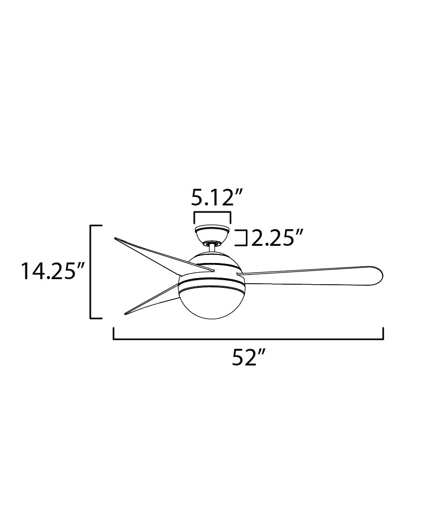 Maxim Cupola 88802SN Ceiling Fan 52 - Satin Nickel