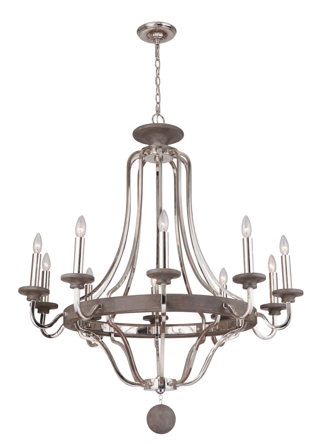 Craftmade Ashwood 36510-PLNGRW Chandelier Light - Polished Nickel/Greywood