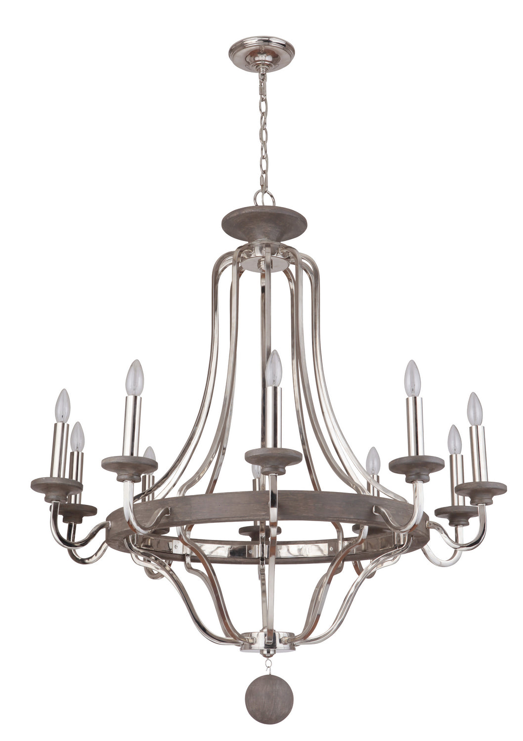 Craftmade Ashwood 36510-PLNGRW Chandelier Light - Polished Nickel/Greywood