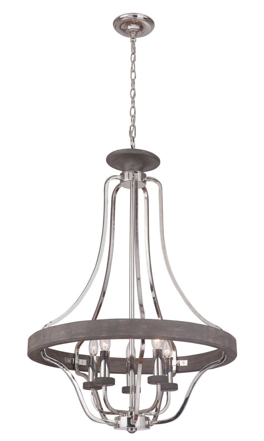 Craftmade Ashwood 36545-PLNGRW Pendant Light - Polished Nickel/Greywood