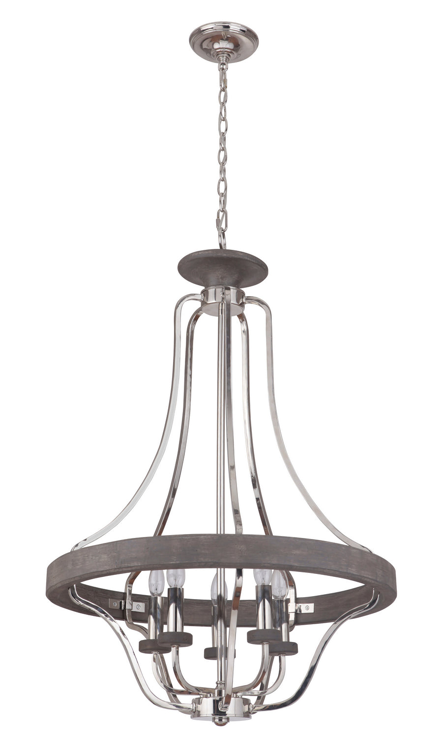 Craftmade Ashwood 36545-PLNGRW Pendant Light - Polished Nickel/Greywood