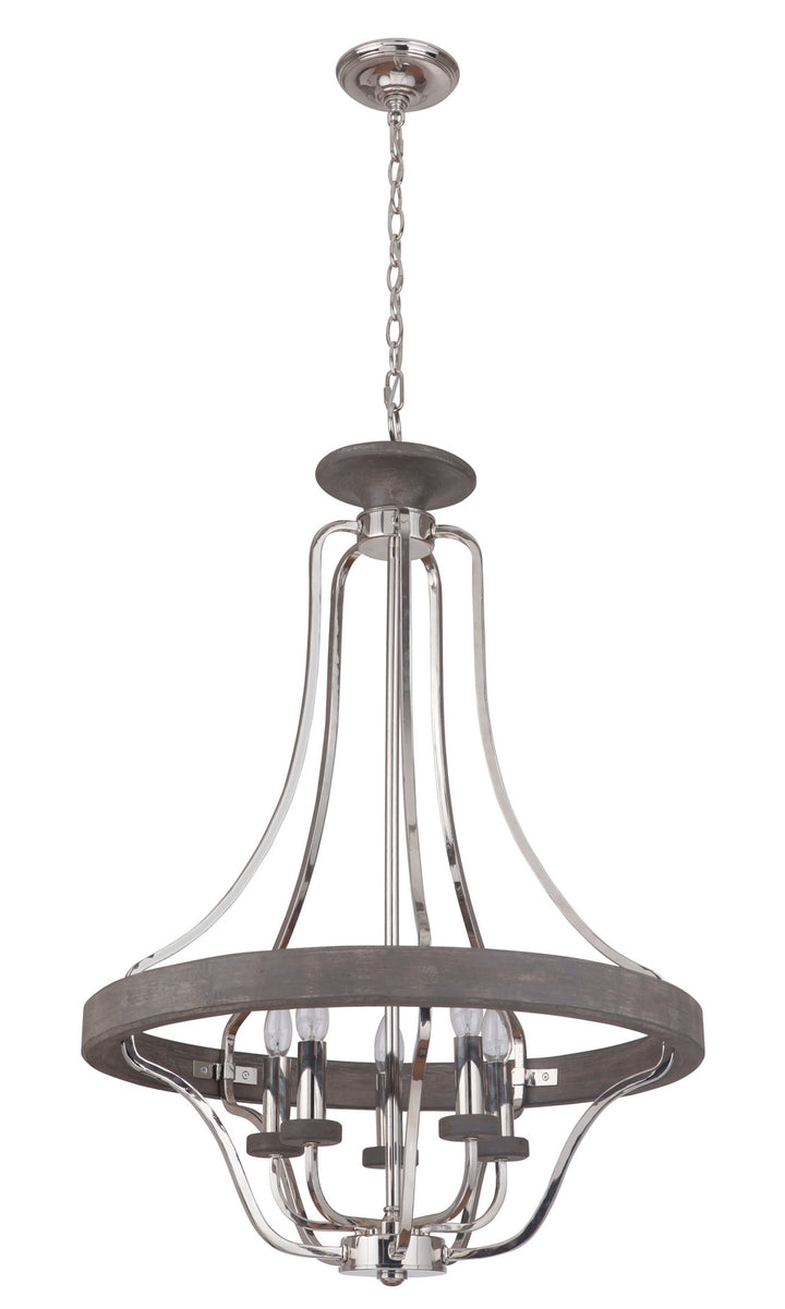 Craftmade Ashwood 36545-PLNGRW Pendant Light - Polished Nickel/Greywood